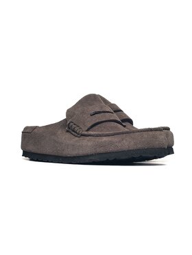 Birkenstock Birkenstock Klapki Naples Wrapped Suede Leather Szary
