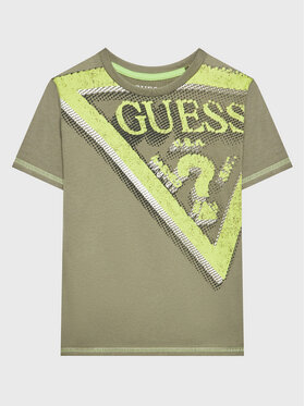 Guess Guess T-Shirt L3RI18 K8HM0 Zielony Regular Fit