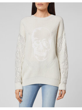 PHILIPP PLEIN PHILIPP PLEIN Sweter 7985 Beżowy Regular Fit