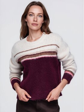 Ombre Ombre Sweter OW-SW-E0075 Beżowy Regular Fit