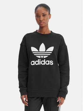adidas adidas Mikina Trefoil Crew FM3272 Čierna Regular Fit