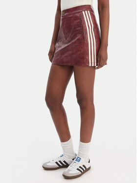 adidas adidas Spódnica z imitacji skóry Pleather KD8785 Bordowy Regular Fit