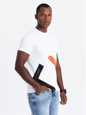 Ombre Ombre T-Shirt S2044 Biały Regular Fit