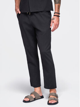 Ombre Ombre Spodnie materiałowe OM-PACP-0312 Czarny Regular Fit