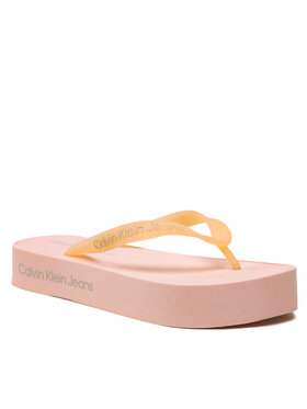 Calvin Klein Jeans Calvin Klein Jeans Infradito Beach Sandal Flatform Logo YW0YW01092 Rosa