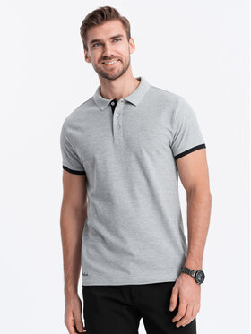 Ombre Ombre Polo OM-POSS-0113 Szary Fitting Fit