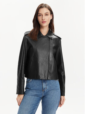 Marella Marella Giacca di pelle Sparta 2413441011 Nero Regular Fit