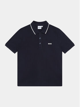 BOSS Boss Тениска с яка и копчета J25P26 S Тъмносин Regular Fit