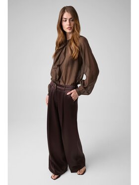 Guess Guess Kalhoty z materiálu 183467 Hnědá Slim Fit