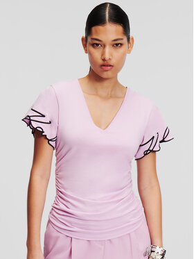 KARL LAGERFELD KARL LAGERFELD T-Shirt 241W1709 Fioletowy Regular Fit