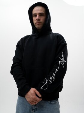 Jigga Wear Jigga Wear Bluza Szeroka Luźna Oversize Męska Czarna Written Tag M Czarny Overshirt Fit