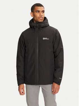 Jack Wolfskin Jack Wolfskin Geacă de ploaie Wisper Ins A61870 Negru Regular Fit