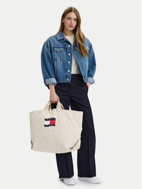 Tommy Jeans Tommy Jeans Rankinė Tjw Wave Flag Med Tote AW0AW18466 Smėlio