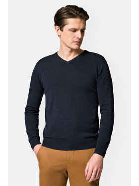 Lancerto Lancerto Sweter Harrison SW073123000007 Granatowy Slim Fit