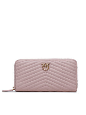 Pinko Pinko Große Damen Geldbörse Ryder Zip Around Sheep Nappa Chevron 100250 A0GK Rosa