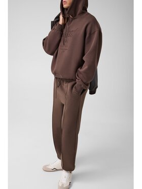 Guess Guess Kalhoty z materiálu 183492 Hnědá Regular Fit