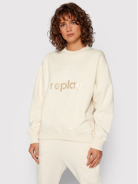 Replay Replay Bluza W3586A.000.23190P Beżowy Oversize
