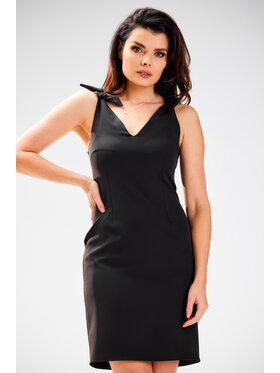 Awama Awama Sukienka letnia A571 Czarny Basic Fit