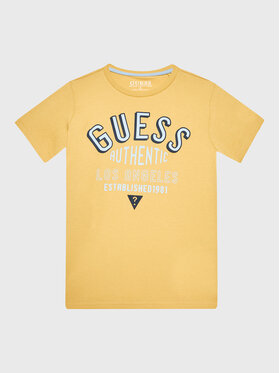 Guess Guess T-Shirt L3RI12 K8HM0 Żółty Regular Fit