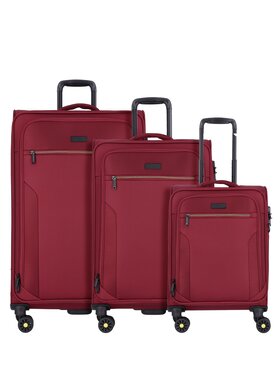 D&N D&N Komplet walizek 310148 Bordowy