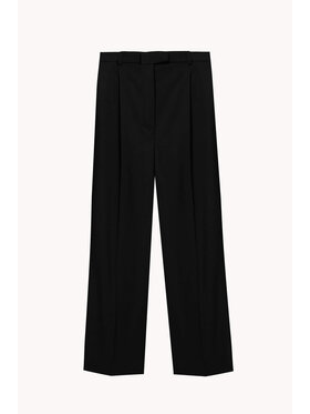 Epuzer Epuzer Pantaloni di tessuto Loose wool Nero Loose Leg