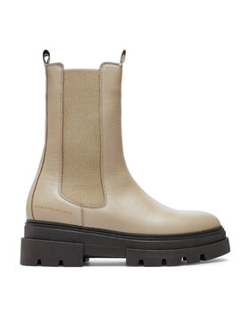 Tommy Hilfiger Tommy Hilfiger Μποτάκια με λάστιχο Monochromatic Chelsea Boot FW0FW06730 Μπεζ