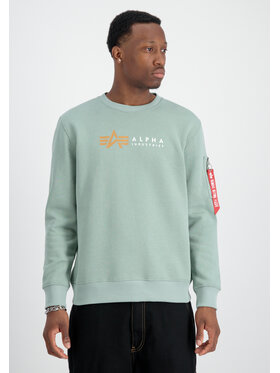 Alpha Industries Alpha Industries Bluza Alpha Label Sweatshirt Zielony Regular Fit