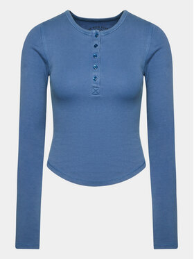 BDG Urban Outfitters BDG Urban Outfitters Marškinėliai Henley Ls Tee 75260075 Mėlyna Slim Fit