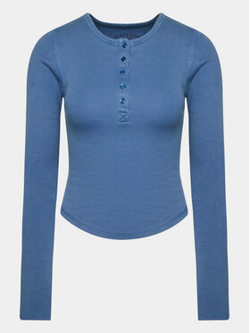 BDG Urban Outfitters BDG Urban Outfitters T-Shirt Henley Ls Tee 75260075 Μπλε Slim Fit