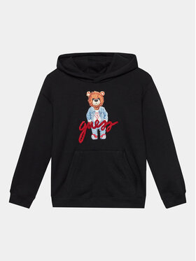 Guess Guess Mikina Hooded L4RQ24 KBJ31 Čierna Regular Fit