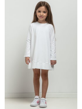 Tessita Tessita Sukienka dzianinowa SUKIENKA MMD36_1_110 Biały Basic Fit