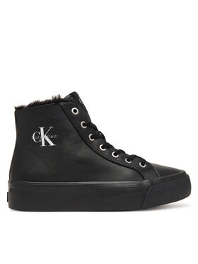 Calvin Klein Calvin Klein Αθλητικά Vulc Flatf Mid Laceup Lth Fur HW0HW03234 Μαύρο