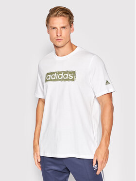 adidas adidas T-Shirt Sketch Linear Graphic HK9177 Λευκό Regular Fit