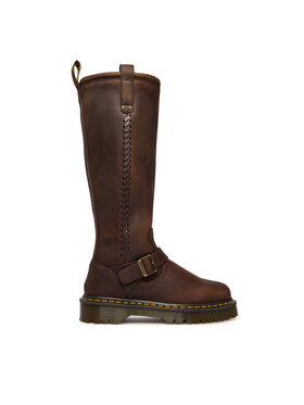Dr. Martens Dr. Martens Kozačky ANISTONE KNEE HIGH CRAZY HORSE DM41871200 Hnědá