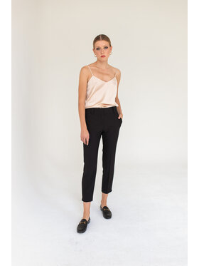 Entelier Entelier Spodnie garniturowe regulowane Czarny Comfortable Fit