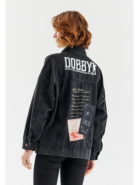 NAOKO NAOKO Kurtka jeansowa Dobby Szary Oversize