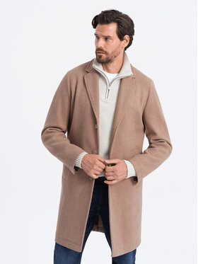 Ombre Ombre Kabát pro přechodné období OM-COWC-0104 Béžová Regular Fit