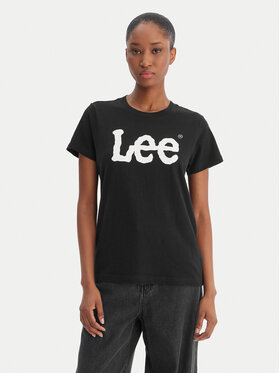 Lee Lee T-Shirt Logo Tee L42UER01 112109467 Czarny Regular Fit