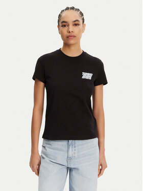 Tommy Jeans Tommy Jeans Póló Bubble DW0DW21338 Fekete Regular Fit