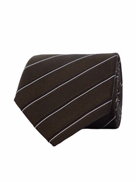 ELSNER ELSNER Krawat JEDWAB ŻAKARD A0047 Brązowy