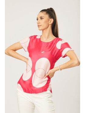 QUIOSQUE QUIOSQUE Bluzka PINK DOTS BLOUSE Bordowy Regular Fit