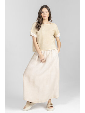 Deni Cler Milano Deni Cler Milano Spódnica maxi T-DC-7015-F2-10-12-1 Beżowy Regular Fit