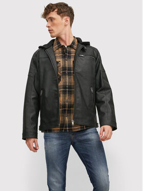 Jack&Jones Jack&Jones Kurtka z imitacji skóry Rocky 12216997 Czarny Regular Fit