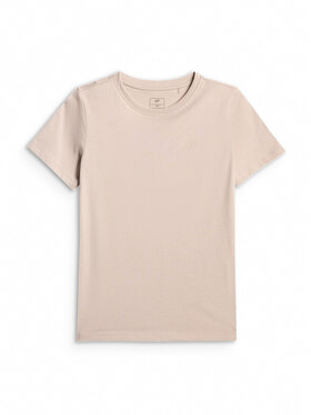 4F 4F T-Shirt BASIC+ Beżowy Regular Fit