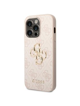 Guess Guess Etui na telefon Big Metal Logo Różowy