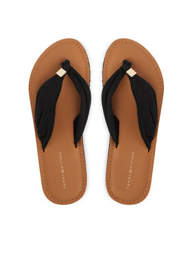 Tommy Hilfiger Tommy Hilfiger Žabky Th Ltr Footbed Summer Sandal FW0FW09194 Čierna
