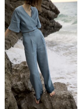 Duende Duende Spodnie materiałowe Phila Pants Niebieski Regular Fit