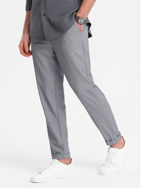 Ombre Ombre Kalhoty z materiálu OM-PACP-0157 Šedá Chino Fit