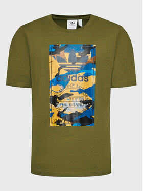 adidas adidas T-Shirt Graphic Camo HK5158 Zielony Regular Fit
