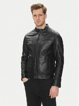 Serge Pariente Serge Pariente Geacă de piele Erico Negru Regular Fit